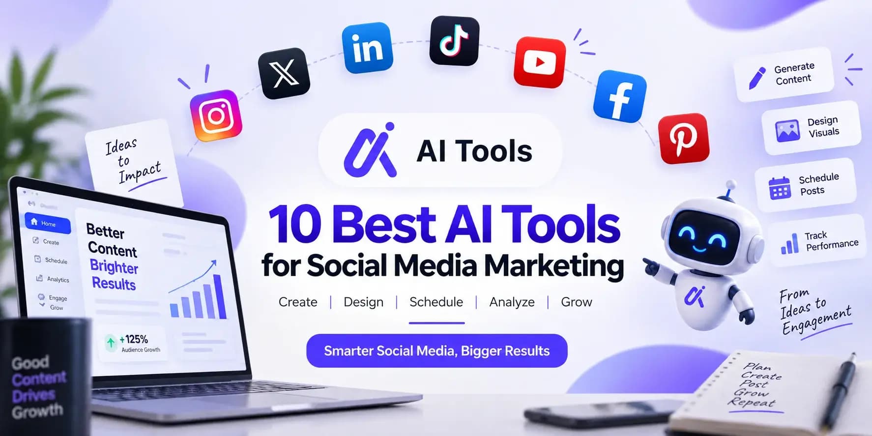 10 Best AI Tools for Social Media Marketing
